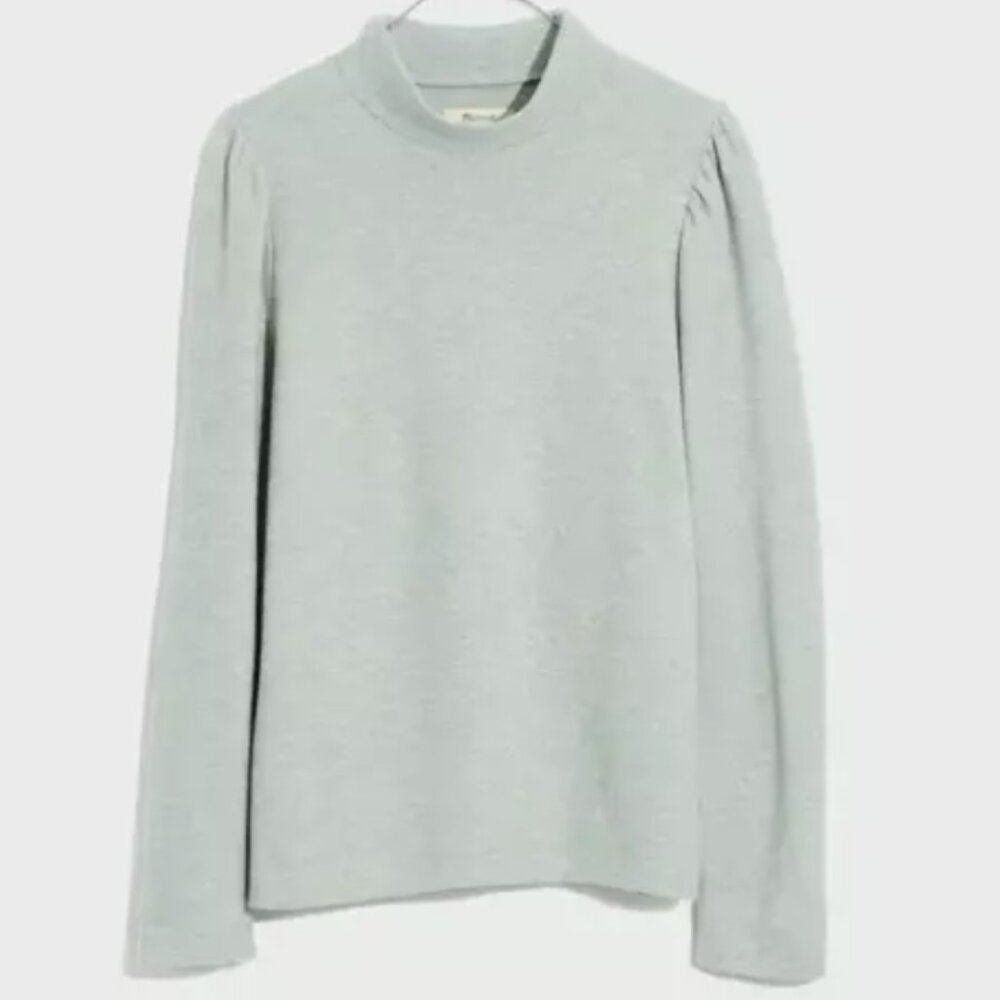 Madewell Plush Mockneck Puff-Sleeve Sweater MWOT Small